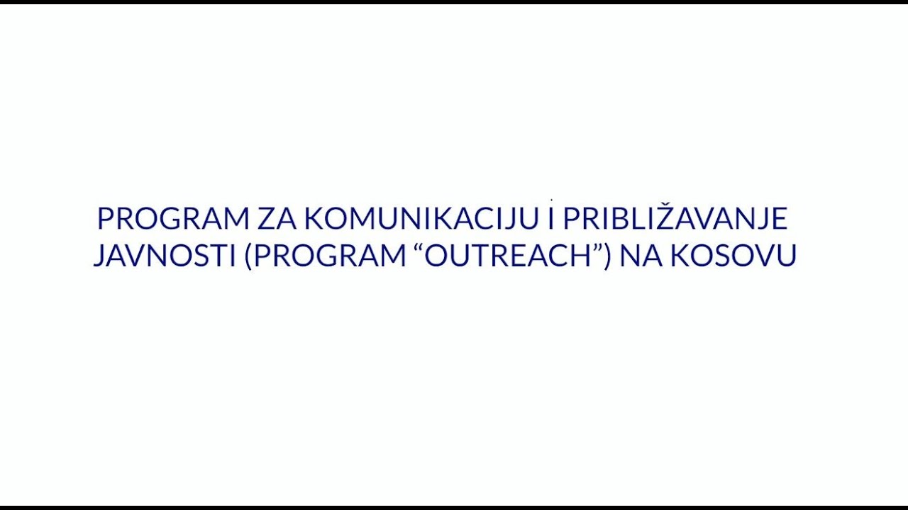Program "outreach" na Kosovu