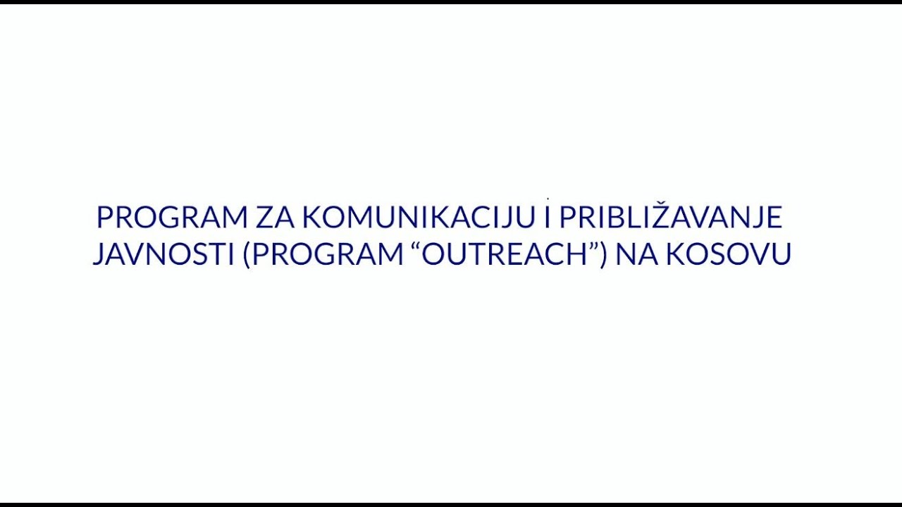 Program "outreach" na Kosovu