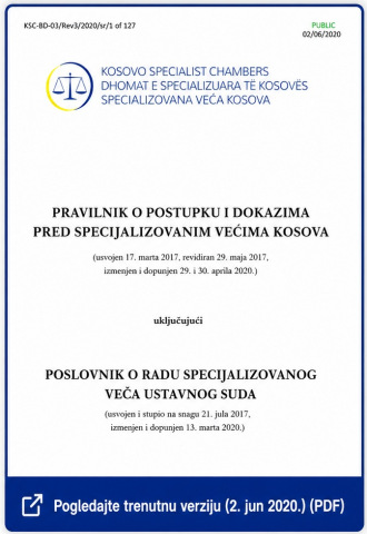 Pravilnik o postupku i dokazima pred Specijalizovanim većima Kosova